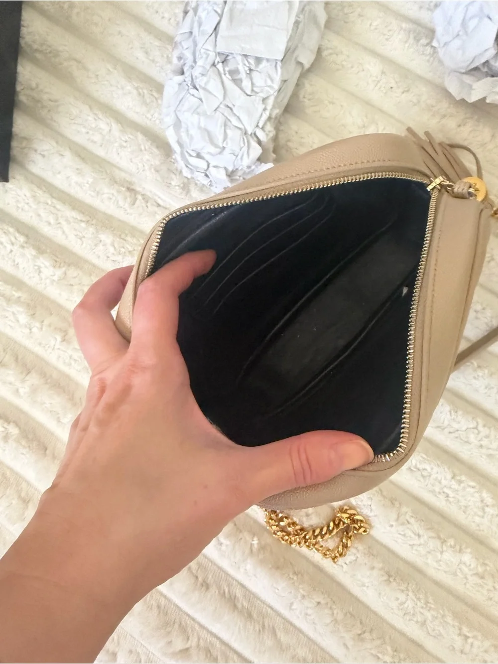 Saint Laurent Beige Lou camera bag